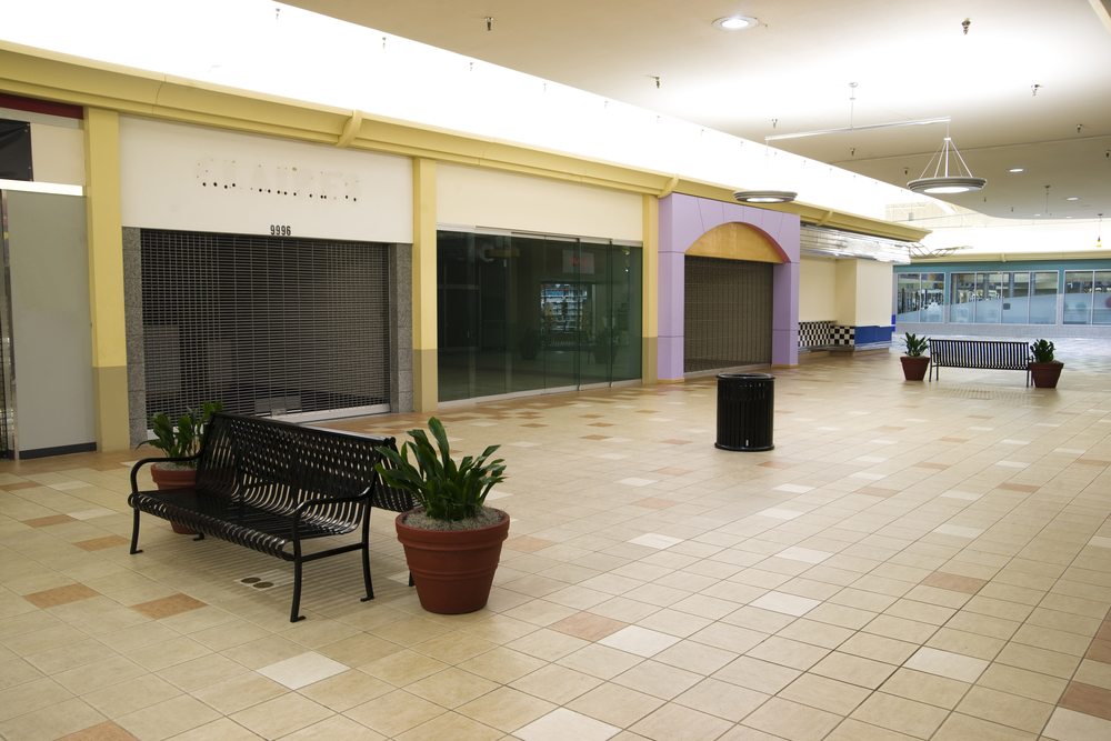 Closed Shopping Mall With No Guests Impacting Retail Property Manager's Salaries