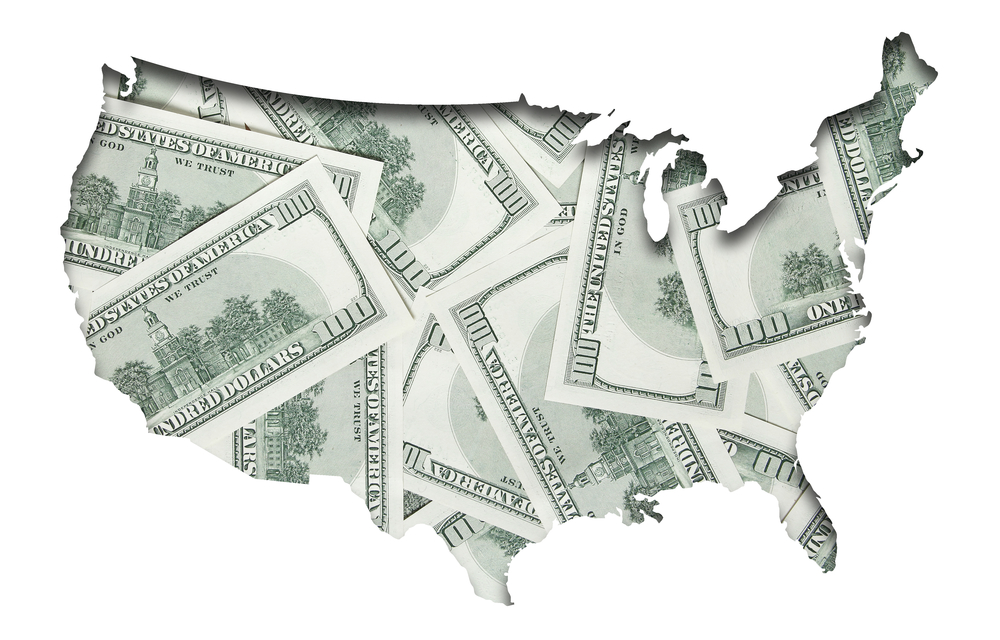 Hundred Dollar Bill Map of United States Which State Pays the Highest Property Manager Salary