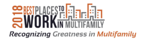 2018 Best places to work in multifamily recognizing greatness logo