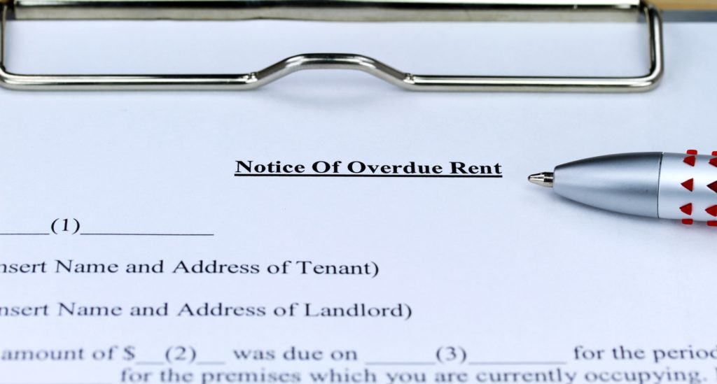 Overdue Notice of Rent Document When Tenant Not Paying Rent