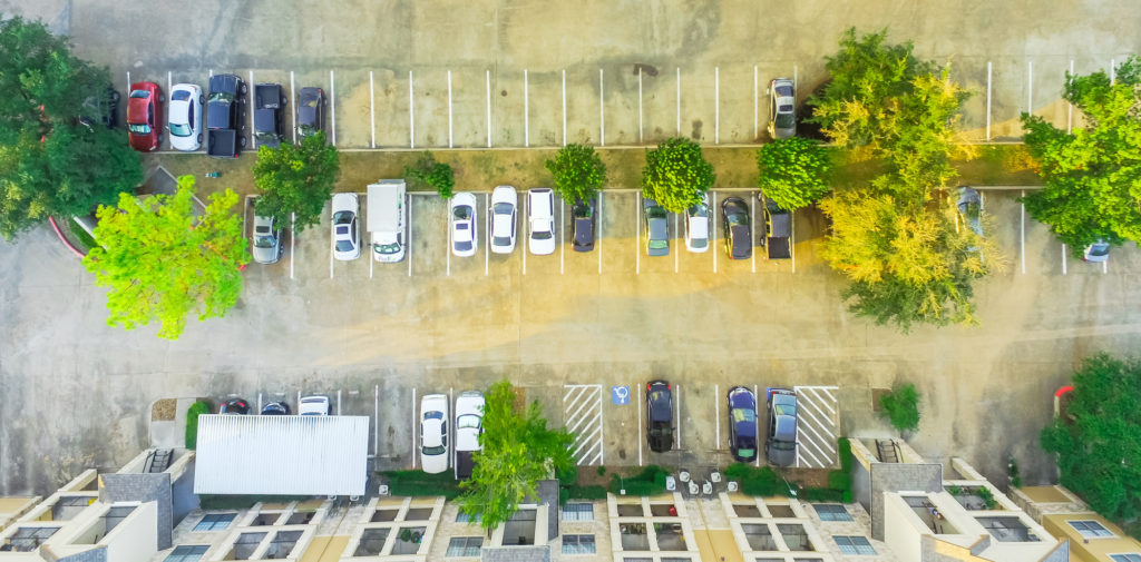 Aerial View of Apartment Parking Lot Multifamily Parking Policy Tips