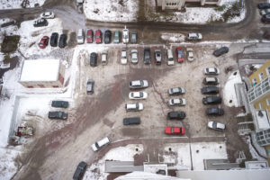 Apartment Parking Lot Covered In Snow For Multifamily Parking Policy Tips