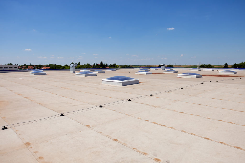 Flat Roofing Systems On Industrial Building 
