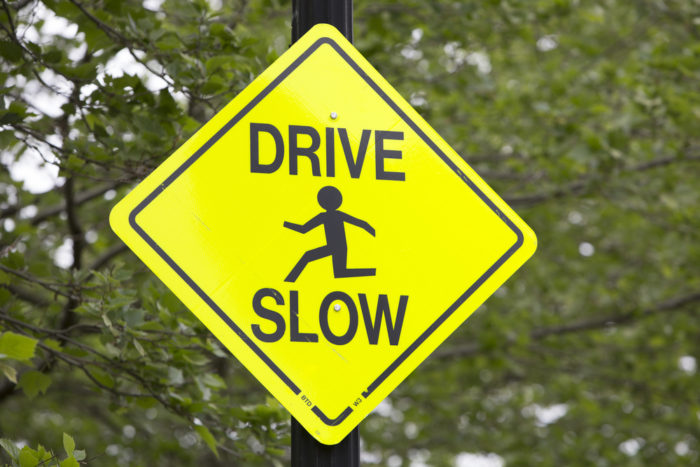 Slow Down Traffic Sign For Dealing With Speeders At Your Property