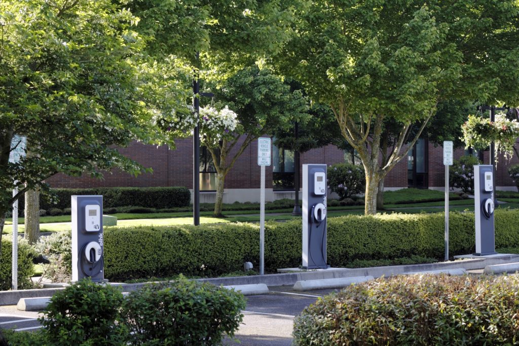 3 Parking Spaces At Office Building With The Top EV Charging Stations For Commercial Properties 
