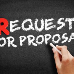 Request For Proposal Written On Chalkboard For Property Manager Insider BidSource