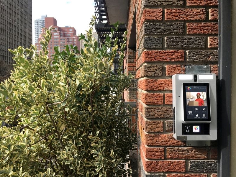 Commercial Intercom System With Video Chat Outside Multifamily Building