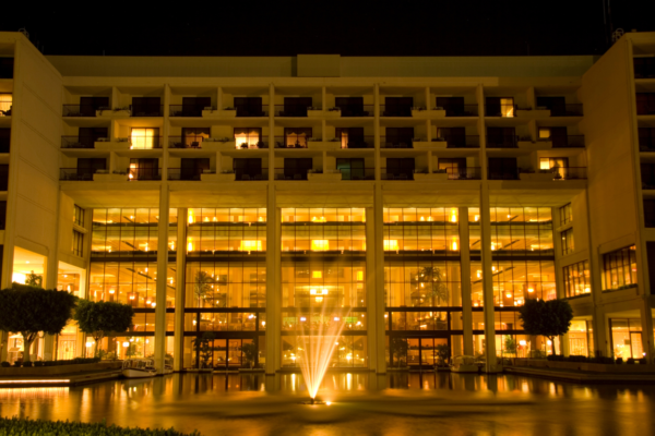 uplighting to highlight a building