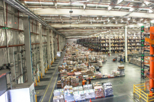 Inside A Large Distribution Center With Truck Terminals